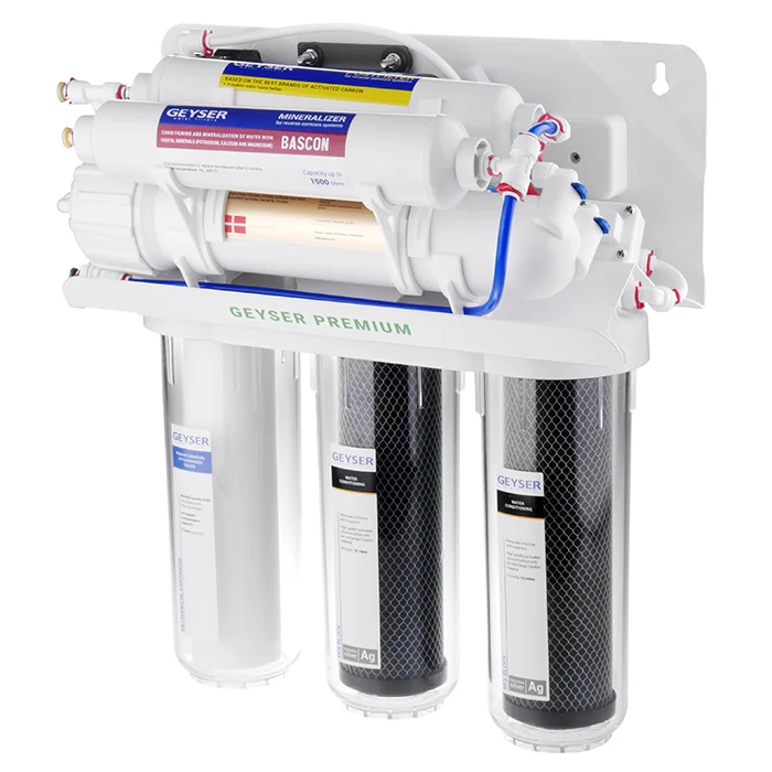 Бытовая система обратного осмоса Гейзер Премиум-П с повышающим насосом и минерализатором