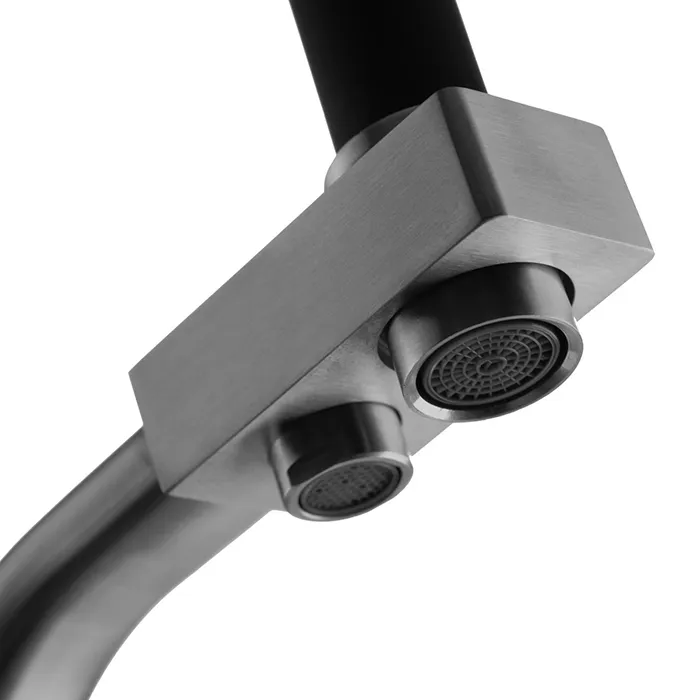 Сдвоенный излив смесителя Гейзер Ниагара серый