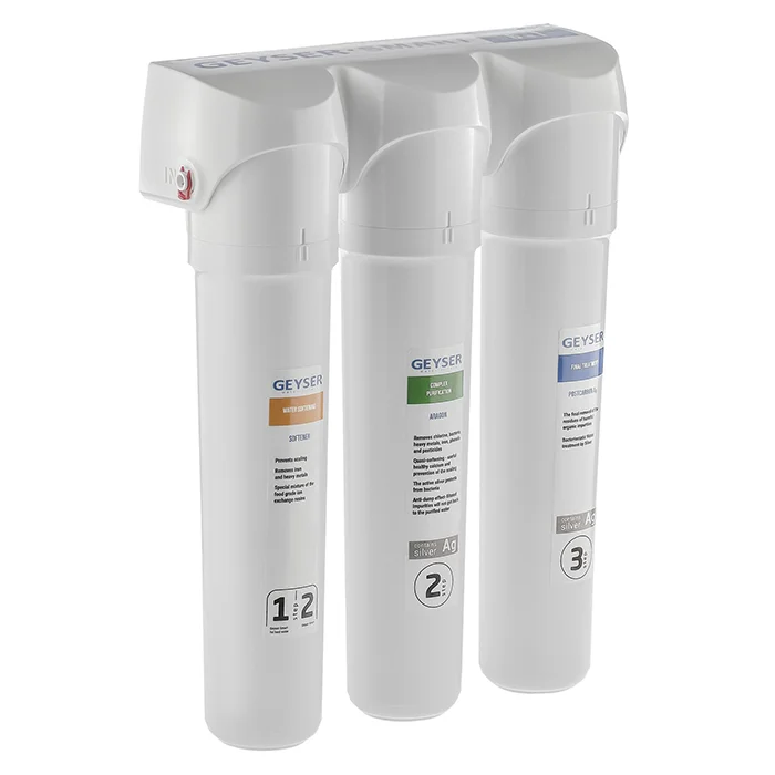 Проточный фильтр для воды Гейзер Смарт для жесткой воды под мойку умягчение защита от накипи без крана