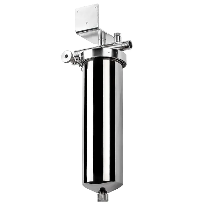 Магистральный фильтр Гейзер Тайфун 10SL 1/2 дюйма с корпусом из нержавеющей стали для очистки горячей и холодной воды от ржавчины, песка и хлора
