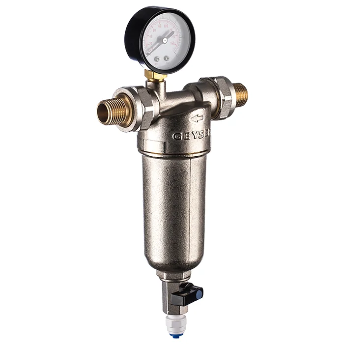 Сетчатый промывной фильтр Гейзер-Бастион 122 1/2 дюйма с латунным корпусом и нержавеющей сеткой, для механической очистки горячей и холодной воды