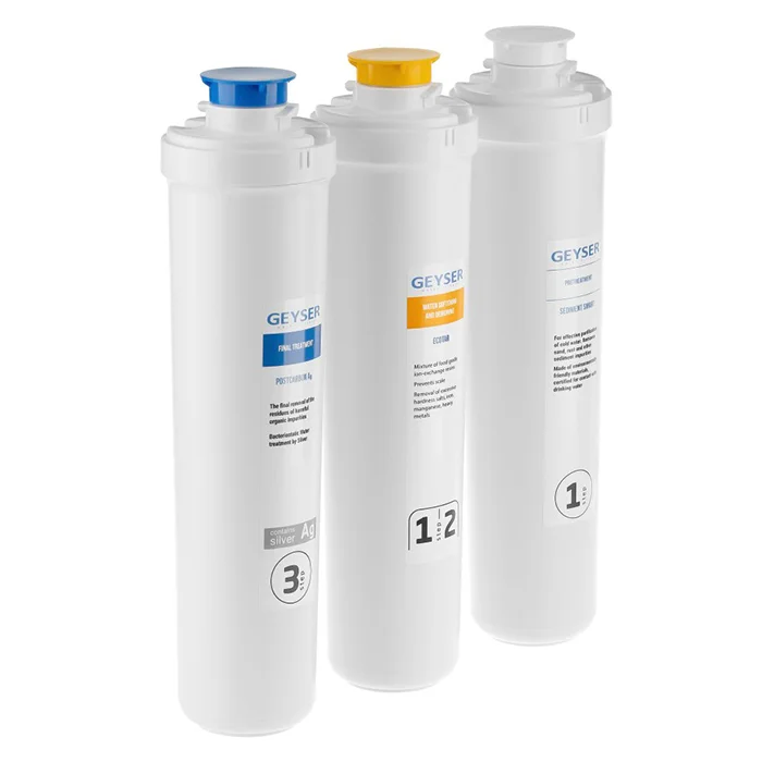 Всё для запуска фильтра в одной коробке: 3 картриджа Оптима старт — чистая вода с первого дня, простая установка, ресурс до 10 000 л