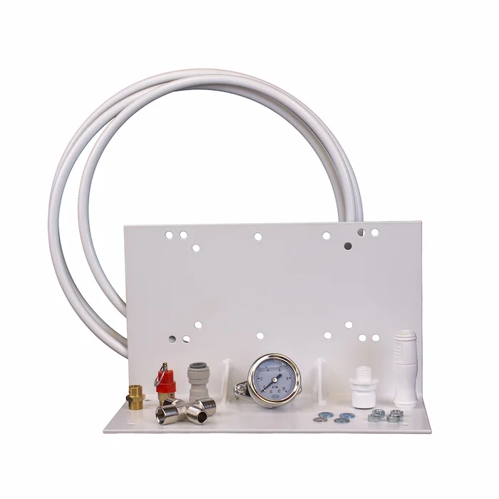 Комплект поставки бесмасляного компрессора HC100C: кронштейн, крепеж, фитинги