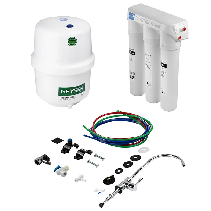 Компактная система обратного осмоса Гейзер Престиж Смарт Антибор полный комплект