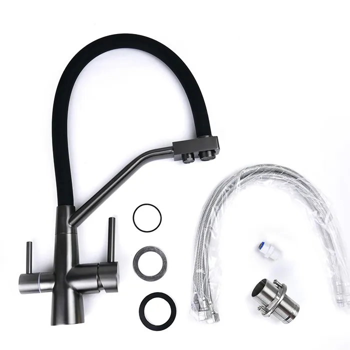 Полный комплект поставки смесителя Гейзер Ниагара серый