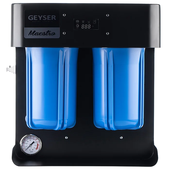 Профессиональная система обратного осмоса Гейзер Маэстро 4000 для кофейни с цифровым дисплеем контроля TDS и регулятором подмеса