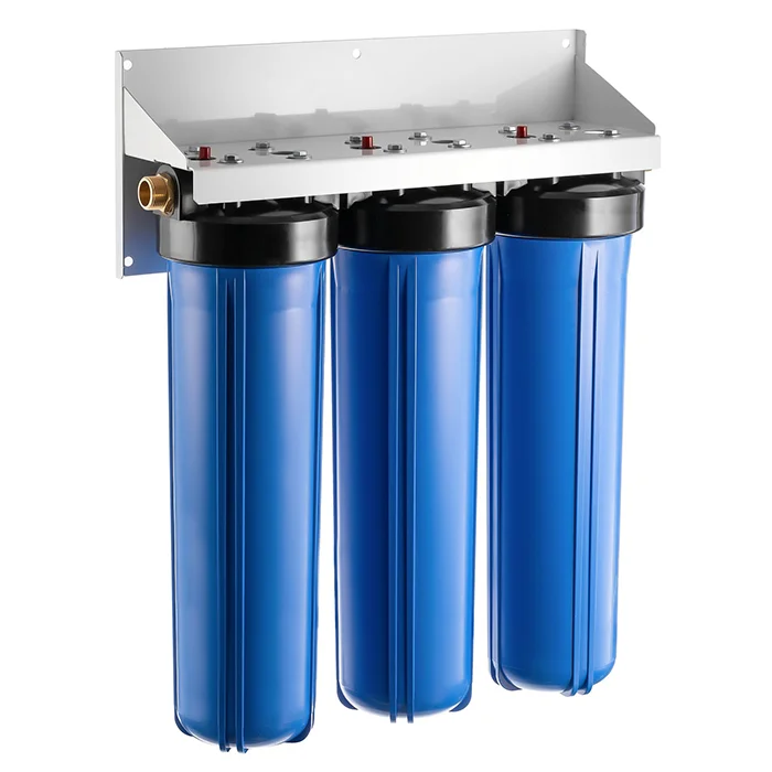 Трёхступенчатый магистральный фильтр Гейзер Макс 20BB с картриджами Арагон Макс, АкваСофт и CBC Ag для комплексной очистки воды