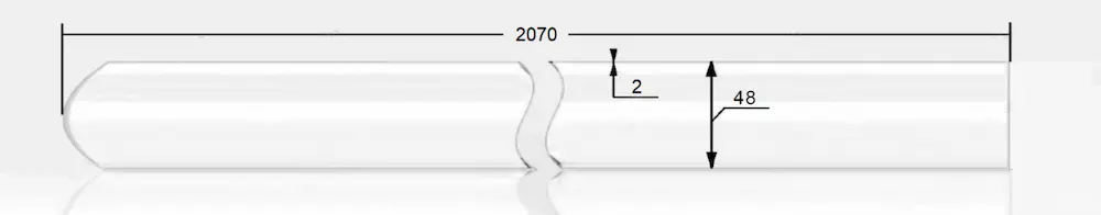 Кварцевый чехол 48x2x2070 запаян