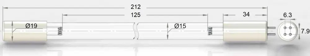 Чертёж ультрафиолетовой лампы UVL-10