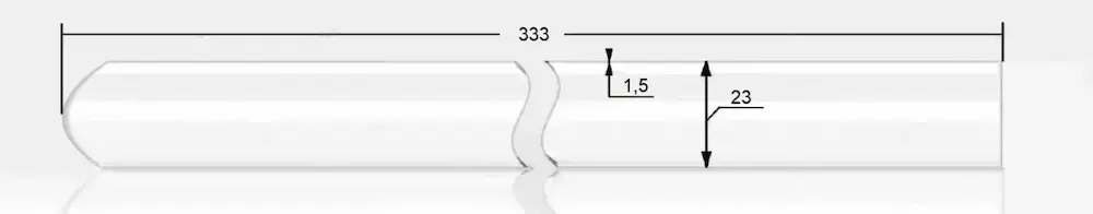 Кварцевый чехол 23x1.5x333 запаян