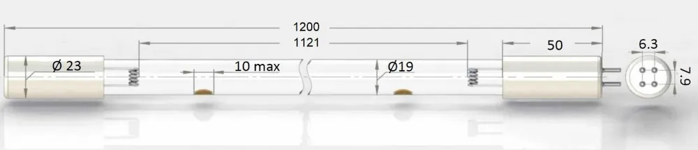 Чертёж ультрафиолетовой лампы UVL-19245