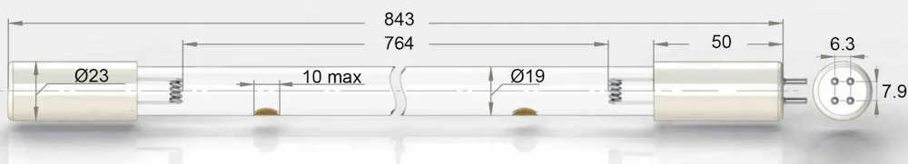 Чертёж ультрафиолетовой лампы UVL-19180