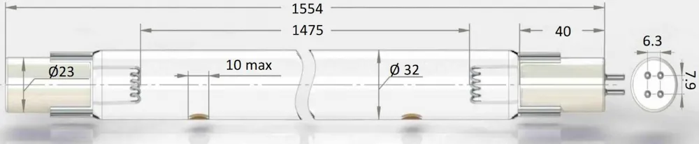 Чертёж ультрафиолетовой лампы UVL-32600