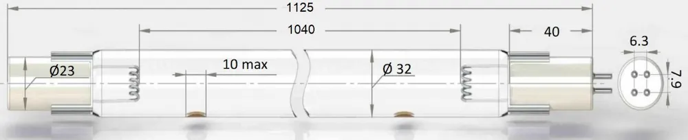 Чертёж ультрафиолетовой лампы UVL-32470