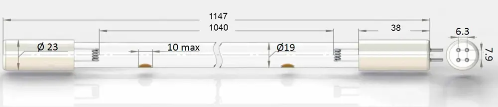 Чертёж ультрафиолетовой лампы UVL-19210