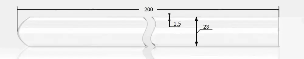 Кварцевый чехол 23x1.5x200 запаян