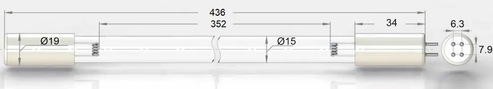 Чертёж ультрафиолетовой лампы UVL-20
