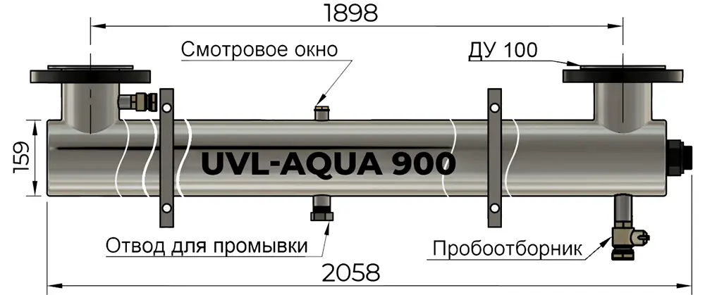 Чертёж ультрафиолетового стерилизатора UVL-Aqua 900