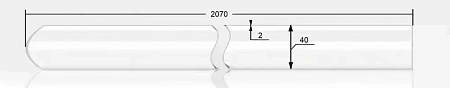 Кварцевый чехол 40x2x2070мм