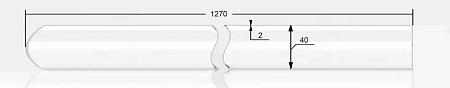 Кварцевый чехол 40x2x1270мм