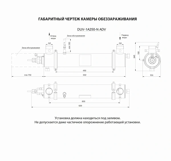 УФ-стерилизатор DUV-1A250-N ADV